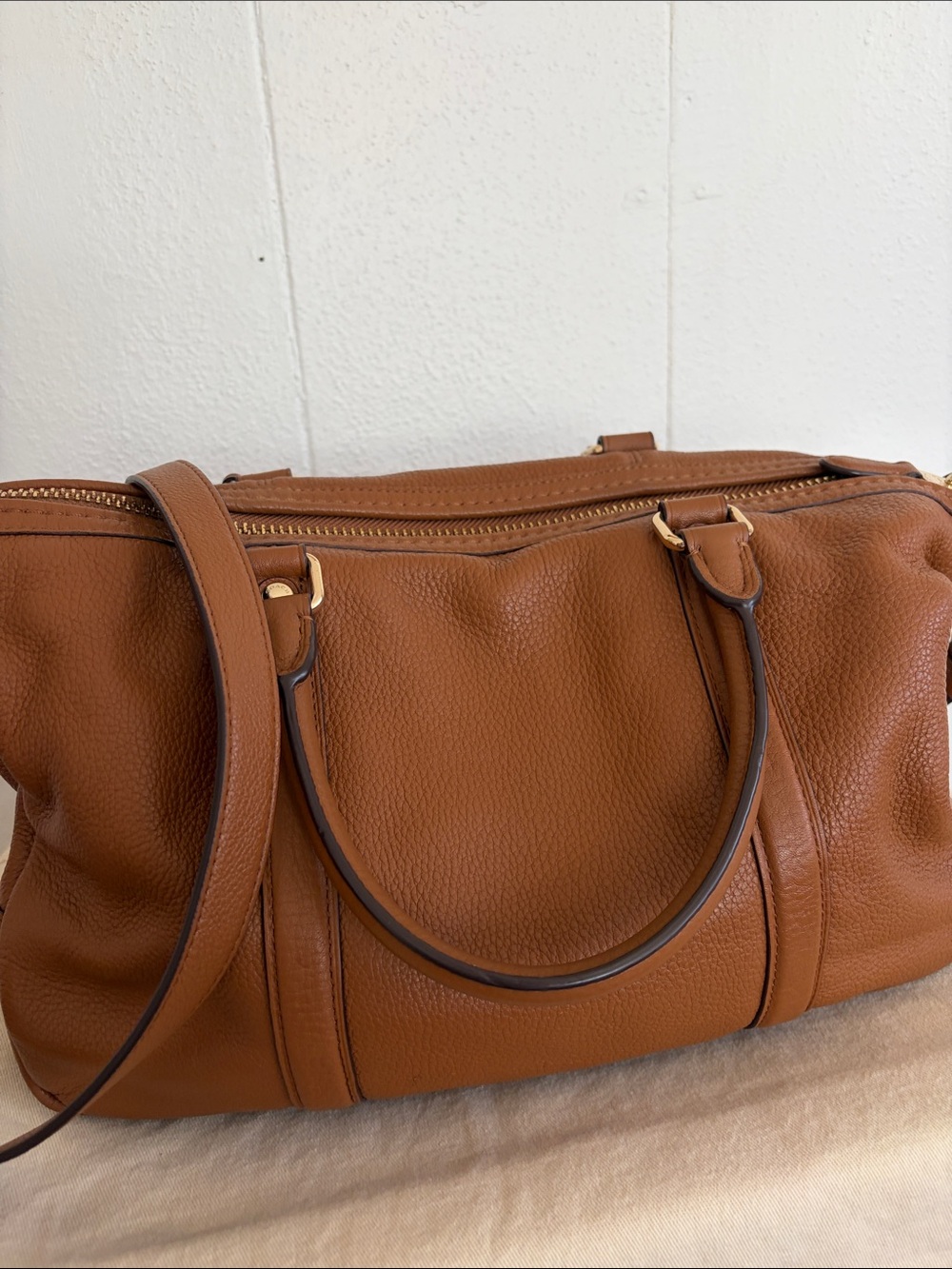 Coach Brown Pebbled Leather Shoulder Bag with Matching Brown Wallet - Picture 4 of 10